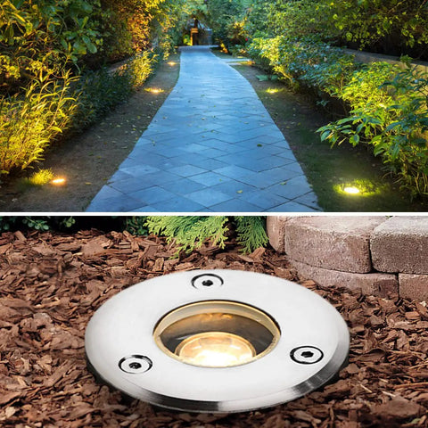 Low Voltage LED Landscape Well Lights 12V To 24V In Ground IP67 Waterproof 3000K Soft Warm White 100 Lumen for up lighting garden