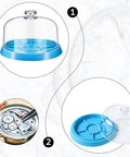 Two Pack Watch Movement Dust Covers With Five Slot Tray Storage Box For Organizing Small Parts Screws Fittings And Components