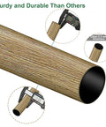 Heavy Duty Adjustable Curtain Rod Kit 16 To 144 Inch 1 Inch Diameter With Wood Grain Leaf Pattern Finials Nine Piece Interlocking Rods