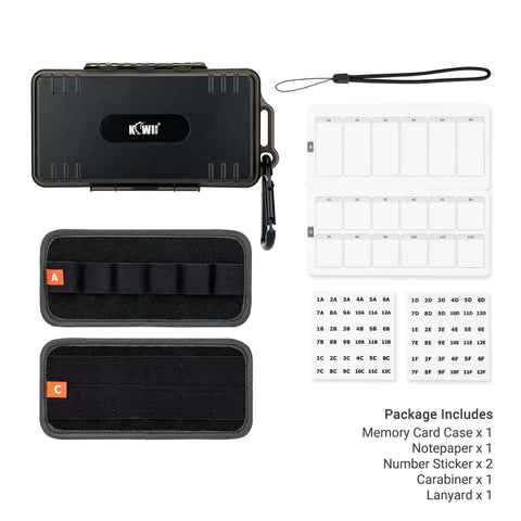 Badass Hard Shell Tech Case For Holding Twelve USB Drives And Twenty Four Memory Cards With Zero Hassle, includes compartments and accessories.