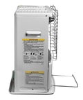 Side view of HeatMate Portable Kerosene Heater For Indoor And Outdoor Use 10000 BTU Cordless Space Heater with safety cage.