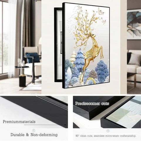 Stylish Flip-Top Electric Meter Box Cover That Totally Hides Wall-Mounted Breaker Panels With Smooth Design And Effortless Circuit Access For Any Home Makeover In Modern Living Spaces, showcased in a modern interior.