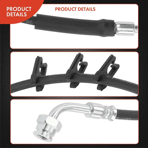 Front Brake Hydraulic Hose For Ford E250 E350 Econoline And E450 Super Duty 2-Piece Front Left Replacement Direct Fit ABS Compatible