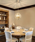 Vintage Farmhouse Pendant Light 4 Light Wood Chandelier Ceiling Mount Rustic Dining Room Fixture In White Finish