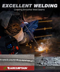 Welder using Powerful 220 Amp Stick Welder With Large 3.2 Inch LED Display for smooth welding seams.