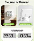Rechargeable Weather Station With Wireless Indoor Outdoor Thermometer And Atomic Clock With WWVB, 4.3 Inch Backlit Display, wall mounted and desktop stand options.