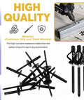 75-Piece All Black Large Flange Aluminum Blind Rivets Kit With Multiple Sizes 3/16 X 3/8 In, 4/5 In, And 1 In Open End Pop Rivets