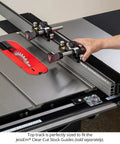 Heavy Duty Featherboard Mount For Table Saw Safety And Killer Grip On Workpieces With Dead Nuts Positioning And Quick Setup in use on table saw.
