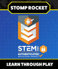 STEM.org authenticated badge for Glow In The Dark Rocket Launcher Kit For Kids With Four Soft Foam Rockets Backyard Blast Off STEM Toy