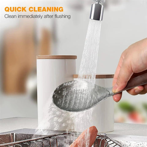 Ginger Grater Spoon And Lime Zester With Garlic Press And Wasabi Grinder under running water for quick cleaning