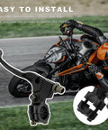 Motorcycle Clutch Lever And Brake Handle Replacement, 7/8 Inch 22mm Fitment For Dirt Pit Bikes mounted on a black motorcycle.