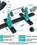 Rotatable 360 Degree Solder Holder And PCB Helping Hands Set with metal frame and adjustable clamping jaws for PCB assembly