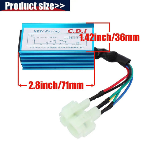High Performance Ignition Coil CDI Box and Spark Plug Kit for GY6 50cc to 150cc 4 Stroke Engines, blue CDI box dimensions