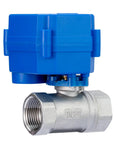 Half Inch Motorized Ball Valve In Stainless Steel With Full Port For Water Lines 9 To 24V AC DC Two Wire Auto Return NPT Thread