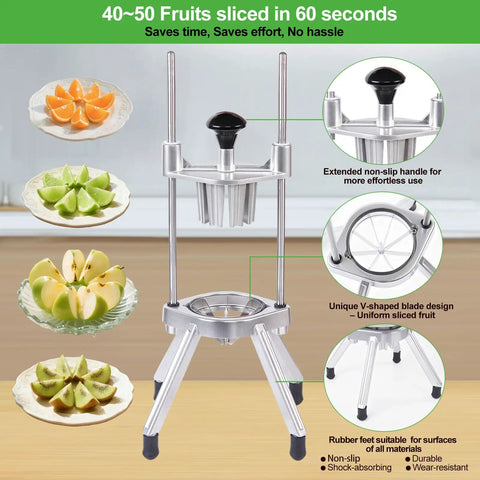Pro Grade Citrus Slicer 8-Section with V-Shaped 420 Stainless Steel Blades Easy Wedger for Lemons and Limes NSF Certified