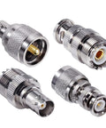 4 Pack UHF PL259 To BNC Coax Connector Kit With Gold Plated Copper And Nickel Brass Adapters For CB Radio Antennas