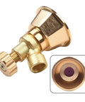 Built Tough Aluminum Sprinkler Head With Adjustable Spray Modes For Farm Irrigation And Garden Watering, Gold Finish, Top View