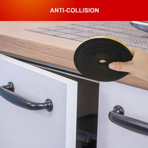 Anti-collision Three Roll Weather Stripping Door Seal Tape 1/4 Inch by 1/8 Inch foam for doors and windows, 49 feet total.