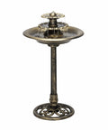 3 Tier Pedestal Outdoor Fountain With Birdbath Bronze Finish 35 Inch Tall Vintage Style Water Cascade For Yard Patio Or Deck Decor Tranquil Backyard Feature