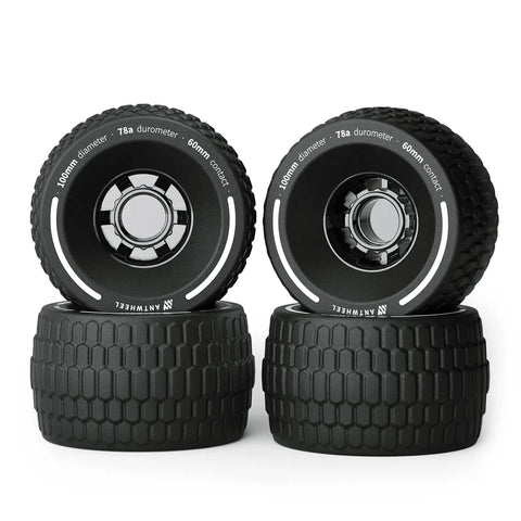All-Terrain Longboard Wheels 100mm 65mm Urethane 78A High Rebound for Electric Skateboards, Off-Road Sidewalks and Dirt Paths