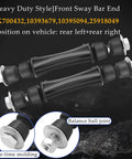 Front Sway Bar Link Stabilizer For 2007 Through 2016 Chevy Silverado 1500 Avalanche Tahoe Suburban GMC Sierra Yukon Cadillac Escalade End Link Replacement Heavy Duty Easy Install, black pair