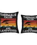Hang Gliding Throw Pillow For Pilots And Adventure Seekers Soaring Flight Art Cushion With 'Thermals Called' Graphic
