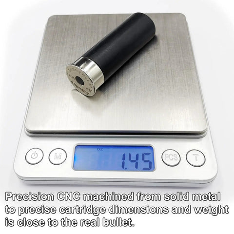 Dry Fire Training Snap Caps 12 Gauge Six Pack For Safe Loading Firing And Misfire Practice Realistic Weight Silver Color on scale