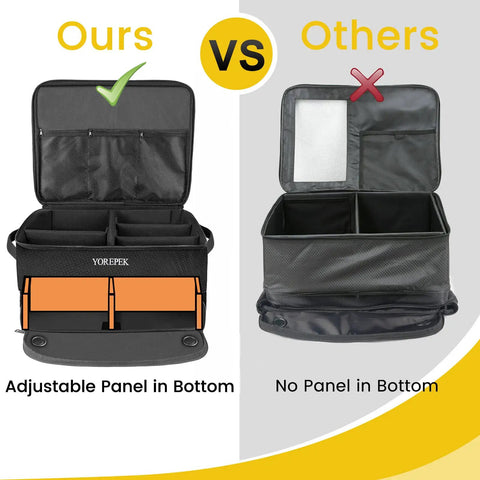 Two Layer Golf Trunk Organizer With Ventilated Shoe Compartment For Two Pairs Shoes Waterproof Car Trunk Locker With Adjustable Panels