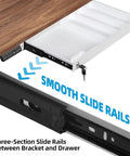No Sweat Under Desk Drawer Storage With Heavy Duty Steel Tray And Secure Copper Lock for Papers, Laptops, and Pencils, featuring smooth slide rails.