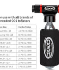 CO2 Inflator Kit With Five 16g CO2 Cartridges Presta And Schrader Valve Compatible Portable Bike Tire Pump With Insulated Sleeve