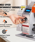 Adjusting speed knob of Compact Metal Lathe 7 X 16 Inch 800W Desktop Lathe with variable speed 150 to 2500 RPM display