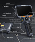 4 Way Articulating Borescope For Automotive Engine With 3.9mm Probe Joystick Controlled Tip 360 Degree Rotation And 210 Degree Bends 6 Inch 720P Screen Ideal For Quick Engine Inspections No Disassembly Needed, handheld unit with screen and probe