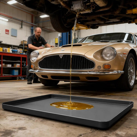 Heavy Duty Silicone Oil Drip Mat For Under Car 27x27 Inch Non Slip Oil Spill Tray catching oil under classic car