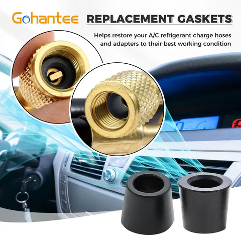 One Quarter Inch Quick Coupler Gasket Kit For HVAC And AC Refrigeration Hose Seals, black rubber gaskets and brass fittings