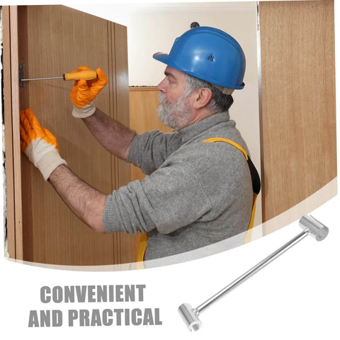 Door Hinge Adjustment Tool Pro Grade Heavy Duty Wrench in use for Precision Alignment, by MagicLulu, stainless steel, durable.