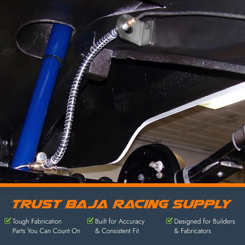 Beefy Bolt On Brake Line Tabs Mounting Brackets For 5/8 Inch Line Fittings mounted on vehicle suspension