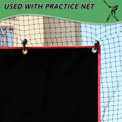 Backyard Baseball Batting Cage Backstop Built From Heavy Duty Vinyl Tarp 4x6 Foot with copper grommets on practice net