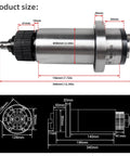 BT30 ATC Spindle Housing Kit With Five Premium Bearings Air Cylinder And Beefed Up Mounting Bracket For Smooth Rolling Killer CNC Router Setup dimensions and technical details image.