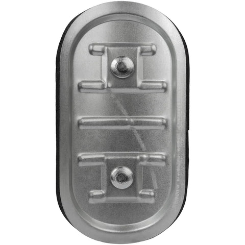 Front view of a 6-inch round duct access door with metal body, rubber gasket, and tightening knob