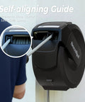 Retractable Garden Hose Reel One Half Inch By One Hundred Feet, Heavy Duty Three Ply Reinforced Hose, wall-mounted view