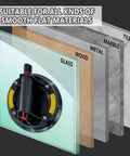 Front view: two 8-inch glass suction cups lifters with black handles for lifting large glass up to 880 lbs