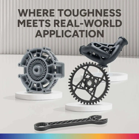 High-Strength ABS 1.75mm Filament For 3D Printers, Heat Resistant And Low Warping Black 1kg Spool, shown in prototyping use