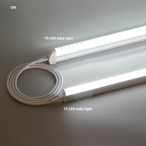 Go To Double Female Linkable Power Cord Set, 5 Foot For T5 T8 LED Tube Light Fixtures, 3 Prong Lamp Connecting Wire, Heat Resistant PVC, US Standard, Pack Of 10 connected to T5 and T8 LED tube lights