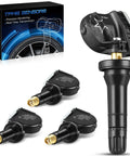 Set Of Four Pre Programmed 315MHz TPMS Tire Pressure Sensors For Chevrolet Equinox Cruze Tahoe Avalanche Impala GMC Yukon Acadia Buick Enclave And More Replaces 13598771, black sensor set