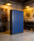100 Drawer Parts Cabinet For Tools And Hardware Organization With Alloy Steel Frame And ABS Drawers in garage setting