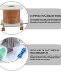 Two Pack Electromagnetic Power Relays 8 Pin DPDT 2NO 2NC 10A 110 120 VAC Coil With Socket Base LED Indicator DIN Rail Mount The Must Have Upgrade For Home HVAC Motors Pumps And Industrial Control Panels copper coil and LED indicator close-up
