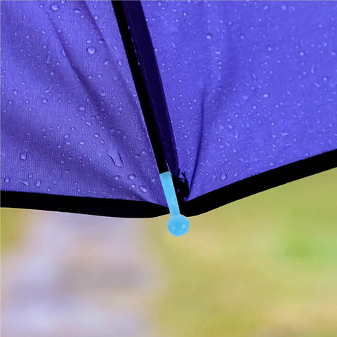 Super Easy Umbrella Repair Beads Kit with 40 Plastic Tail Tips And End Caps For Quick Folding Fix On Rain Or Sun Parasols For Snag Free Grip, blue tip on umbrella rib end