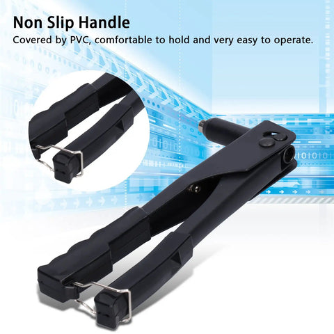 LIYJTK Portable Rivet Gun Set Kit Efficient Hand Tool For Metal And Leather Fastener With Anti-Slip Handle Fits 3/32 1/8 5/32 And 3/16 Inch Nuts Quickly non-slip PVC handle
