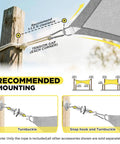 Installation guide for 6 Ft By 6 Ft By 6 Ft Triangle Sun Shade Sail For Outdoor Patio Canopy with mounting instructions.