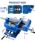 Top Shelf Heavy Duty Cast Iron Cross Slide Drill Press Vise featuring knockout precision slides, dimensions 11 in x 5.7 in x 6 in.